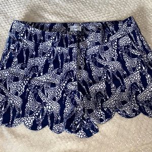 Crown & Ivy Giraffe Scalloped Shorts